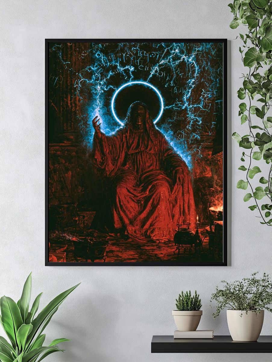 Mystic Halo Figure Digital Art Poster. — room view 4