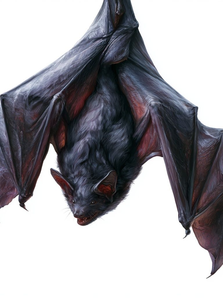 Flying Bat Illustration Poster. poster detail