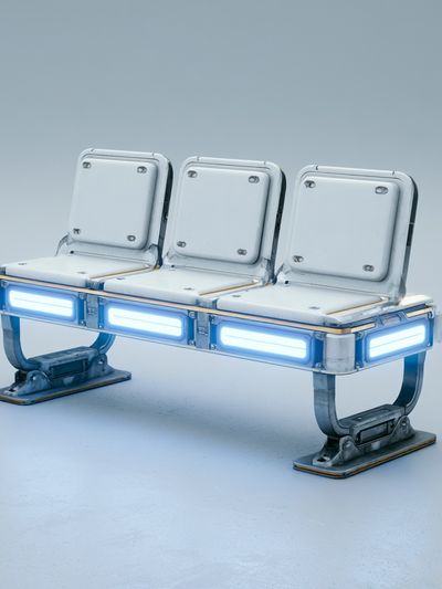 Futuristic Bench Illustration Poster. poster print