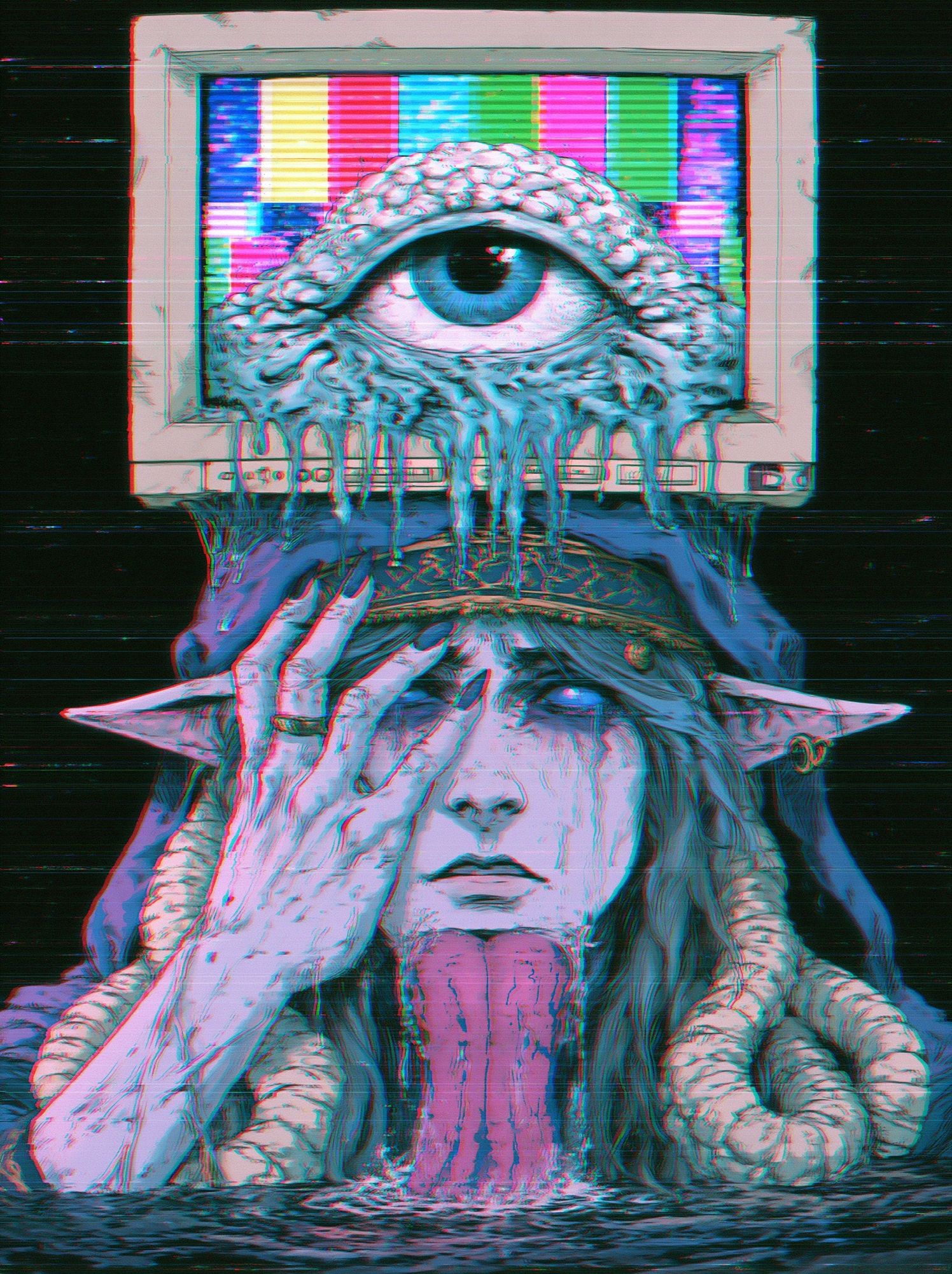 Cyber Elf Eye Portal Poster. poster — illustration art
