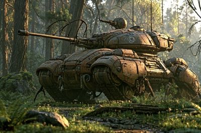 Forest Tank Digital Art Poster.