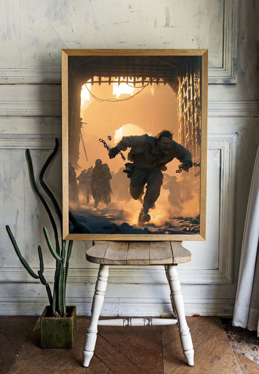Dungeon Escape Fantasy Print. room preview