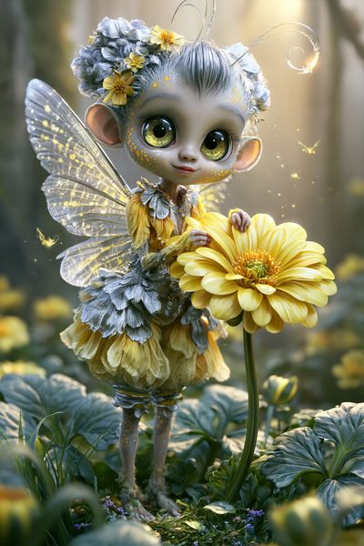 Flower Fairy Portrait Print.