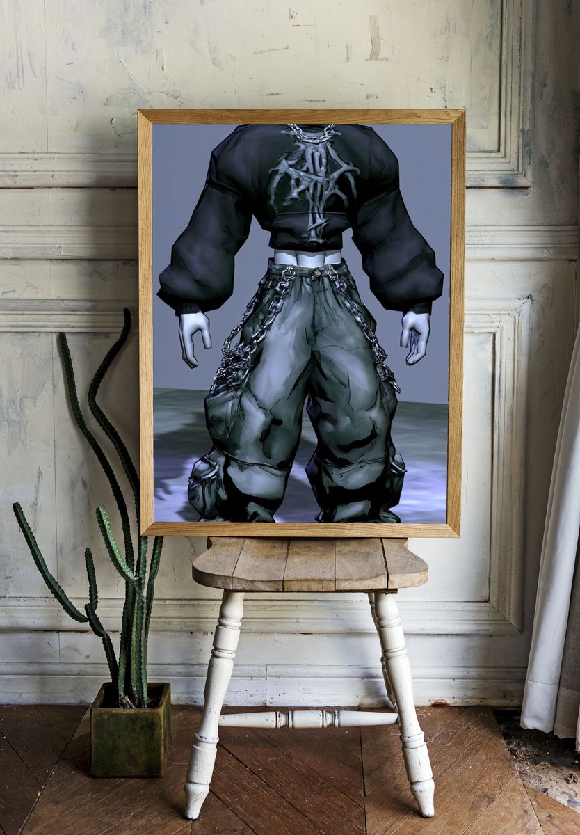 Cyberpunk Fashion Figure Poster. — room view 1