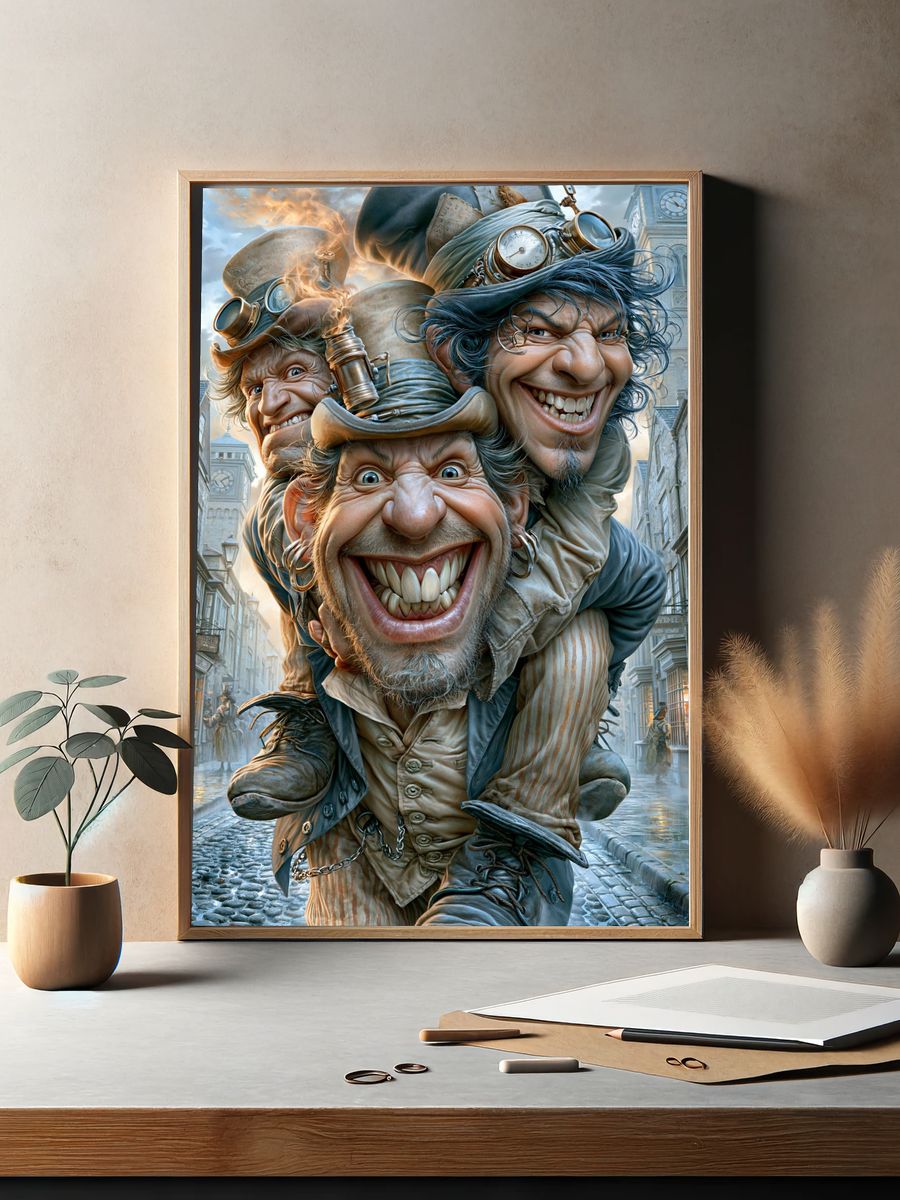 Steampunk Trickster Portrait Poster. — room view 2