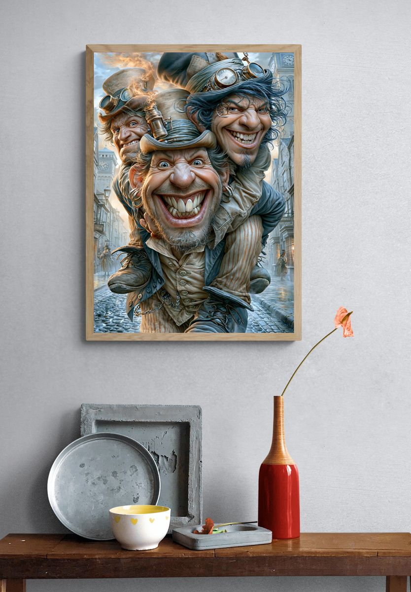 Steampunk Trickster Portrait Poster. — room view 3