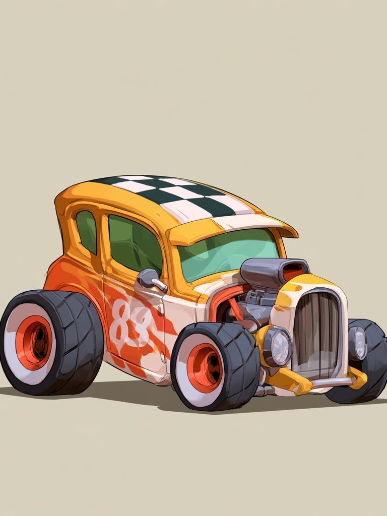 Hot Rod Cartoon Car Poster. poster detail