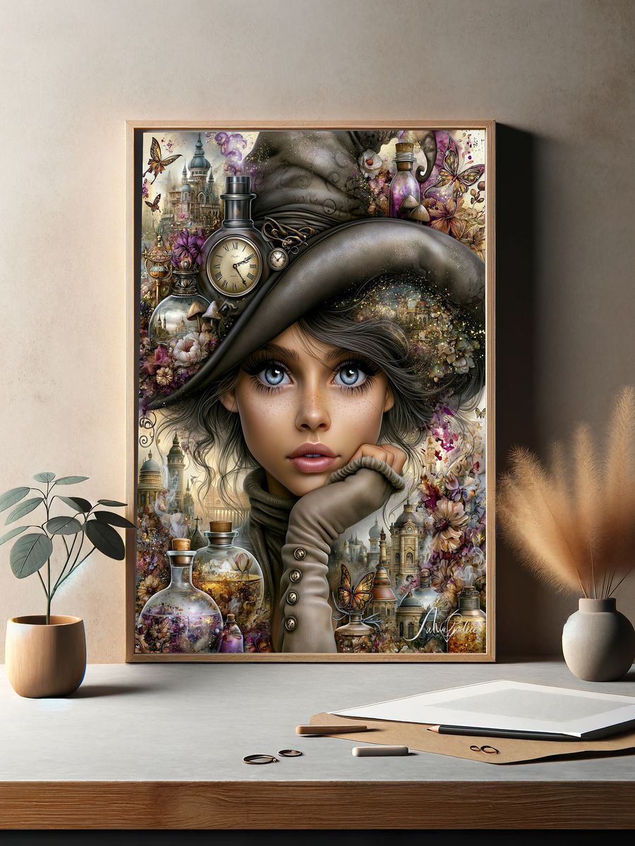 Mouse and Poppy Illustration Poster. — room view 2