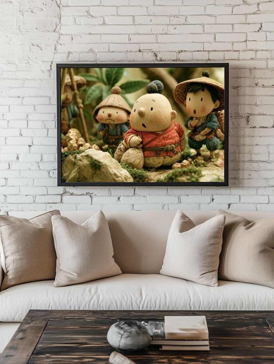 Forest Figurines Illustration Print. — room view 1