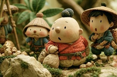 Forest Figurines Illustration Print. poster
