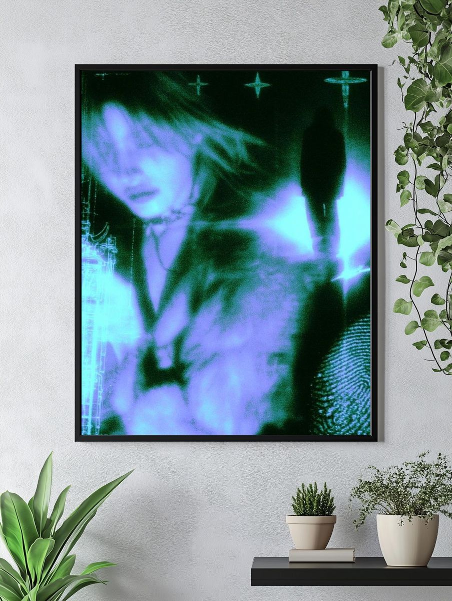 Cyberpunk Portrait Digital Art Print. — room view 4
