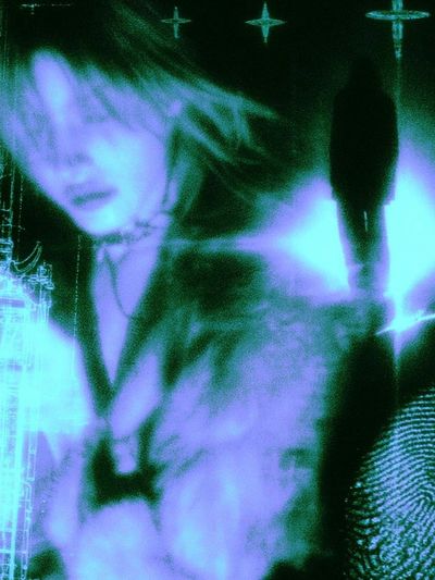 Cyberpunk Portrait Digital Art Print. poster
