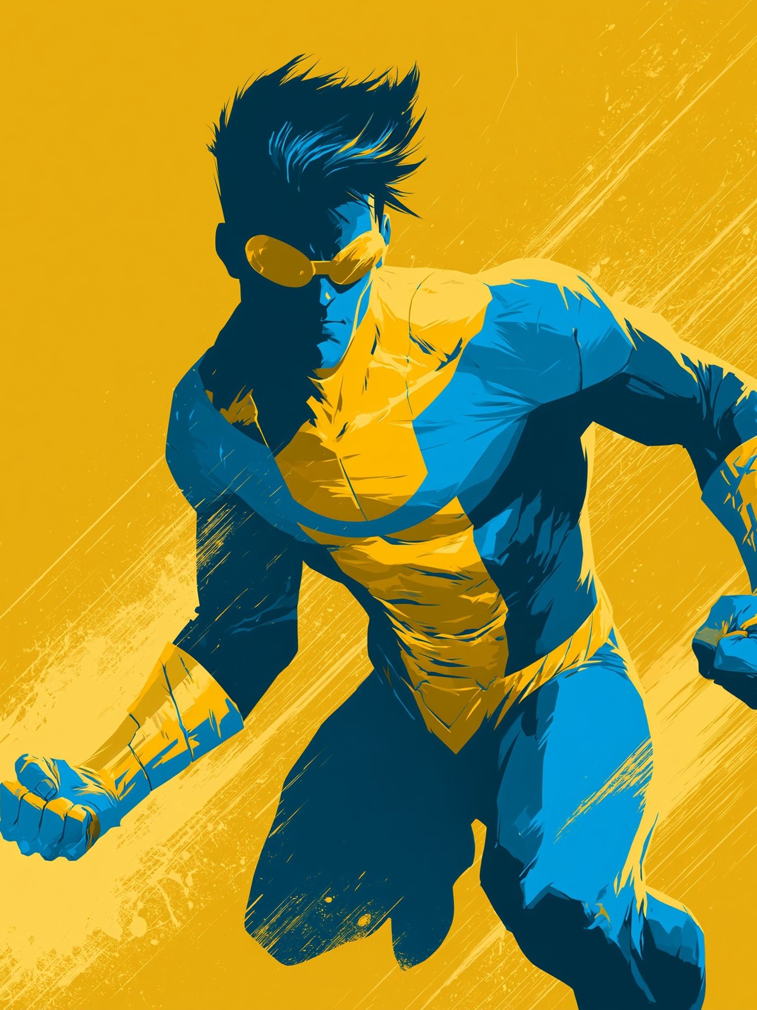 Superhero Action Illustration Poster. poster — illustration art