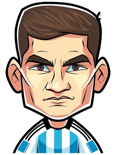 Football Star Cartoon Portrait Poster. poster