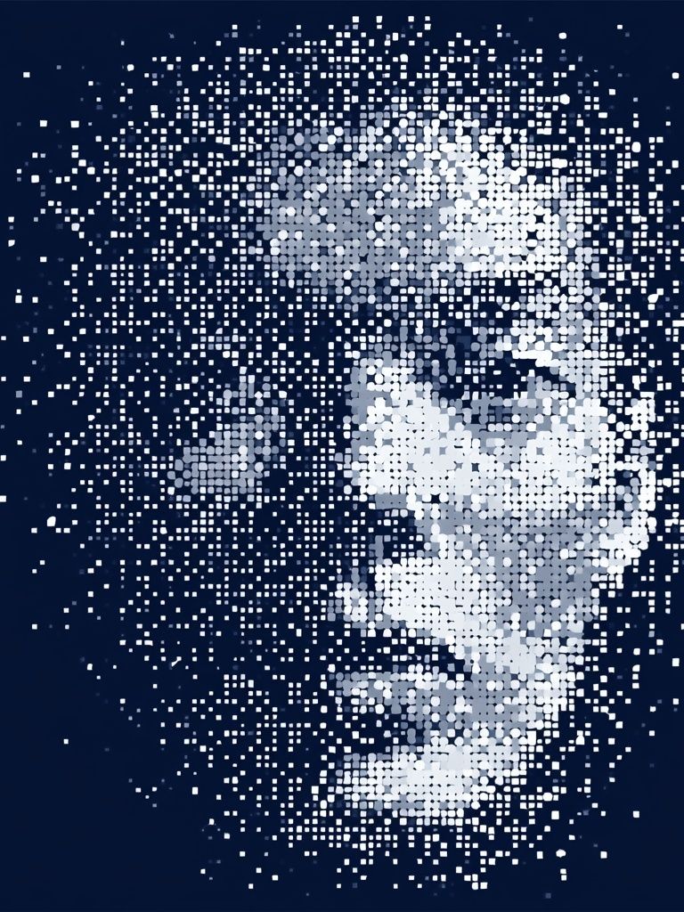 Abstract Pixel Face Poster. poster — illustration art