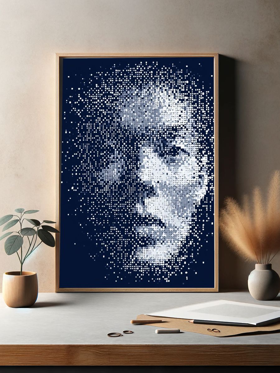 Abstract Pixel Face Poster. — room view 2