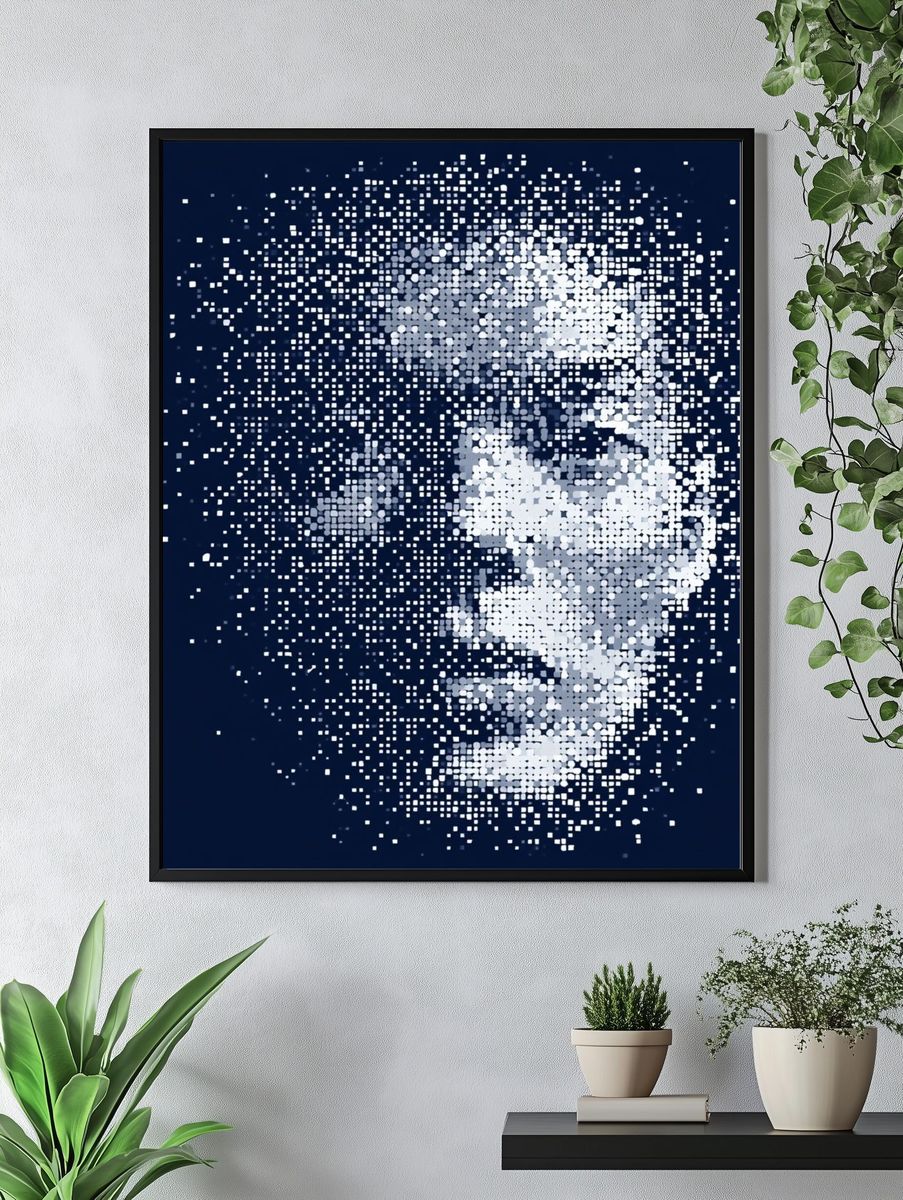 Abstract Pixel Face Poster. — room view 4