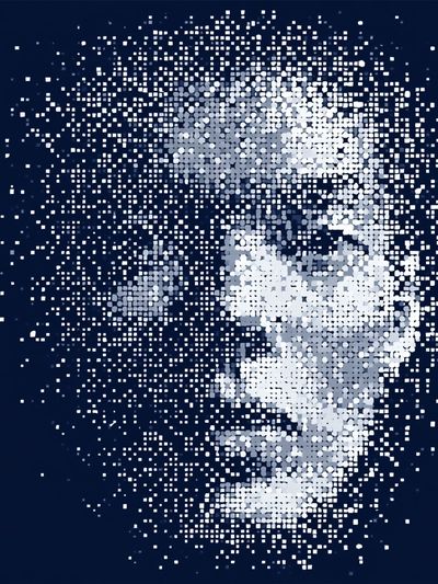 Abstract Pixel Face Poster. poster
