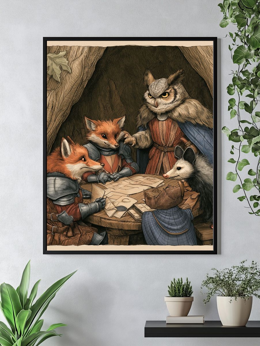 Forest Council Animals Illustration Poster. — room view 4