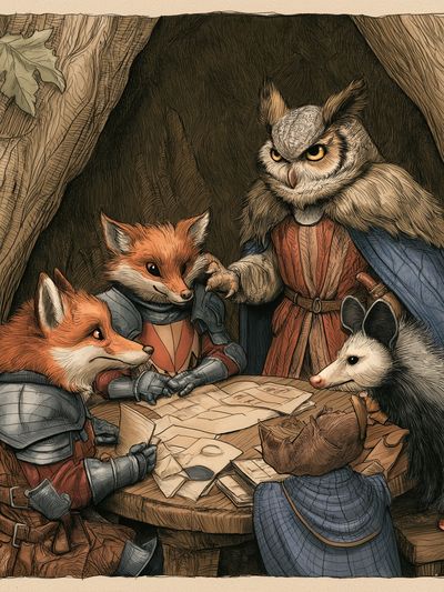 Forest Council Animals Illustration Poster. poster