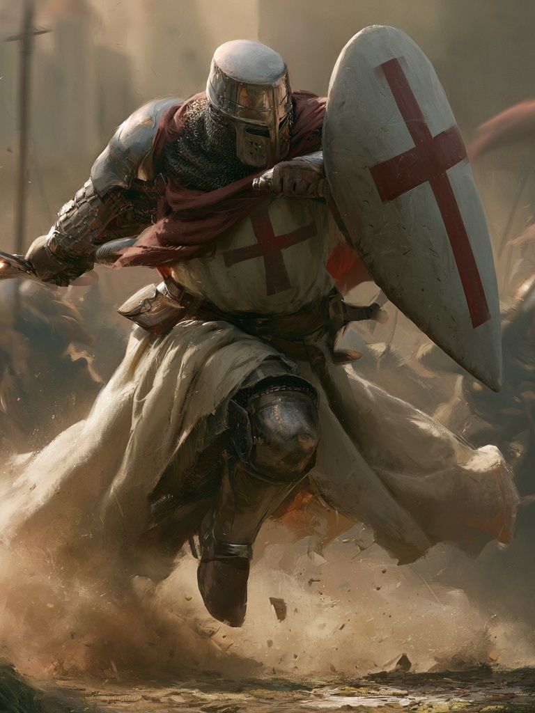 Crusader Charge Illustration Poster. poster — illustration art