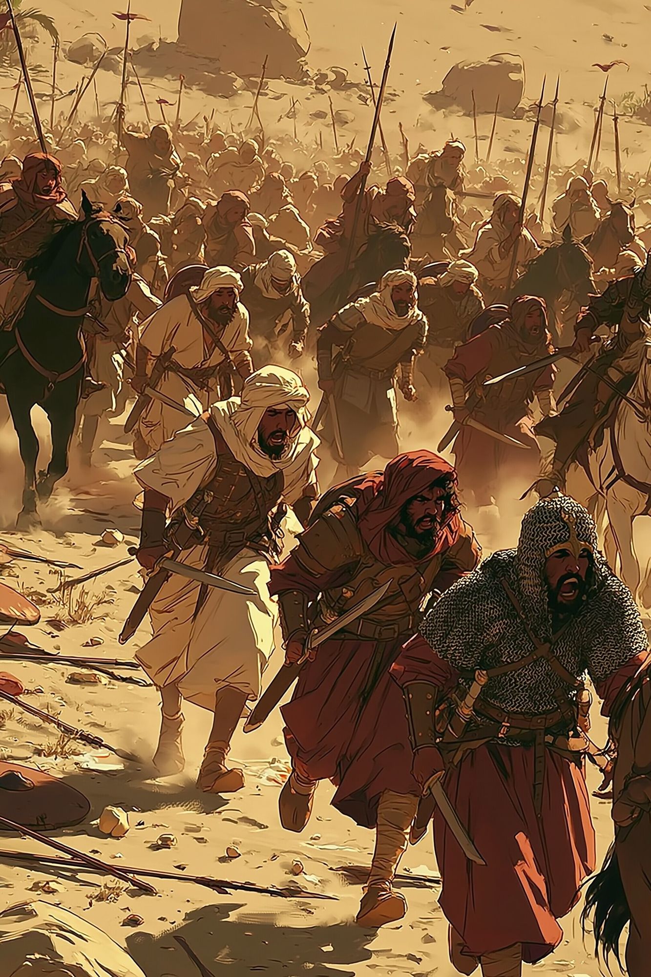 Desert Warriors Battle Scene Poster. poster detail