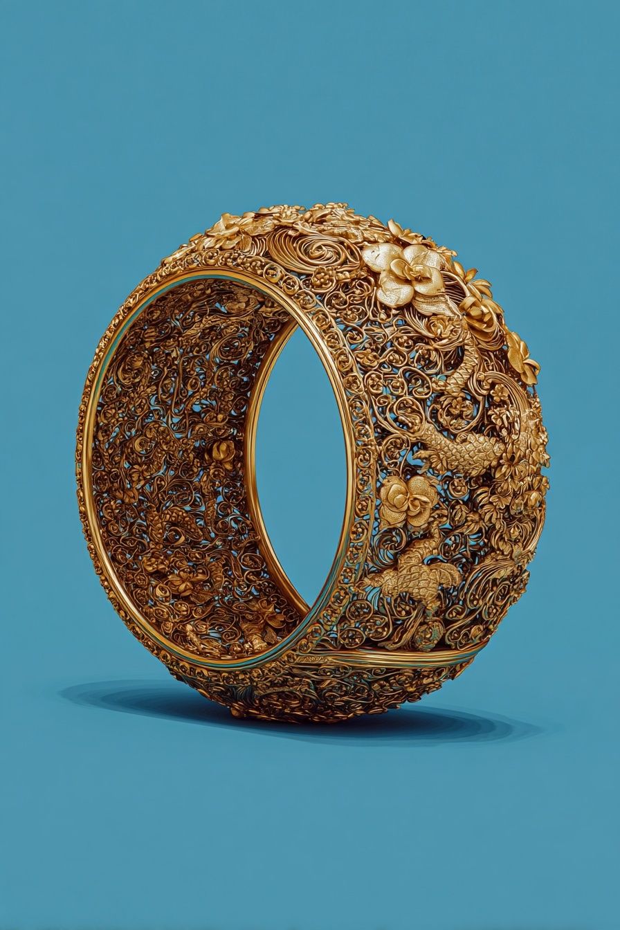 Golden Ornamental Ring Poster. poster — illustration art