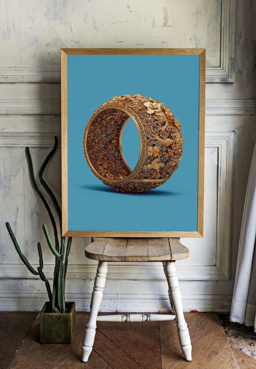 Golden Ornamental Ring Poster. — room view 1