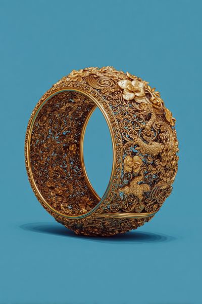 Golden Ornamental Ring Poster. poster print