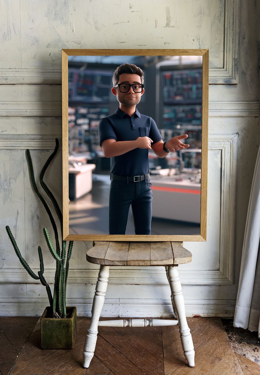Tech Professional 3D Illustration Poster. room preview