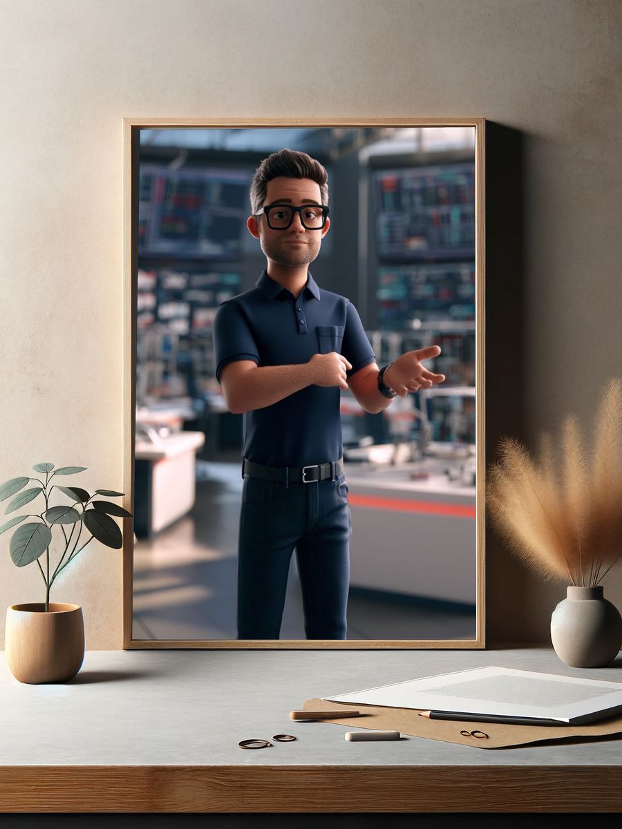 Tech Professional 3D Illustration Poster. — room view 2