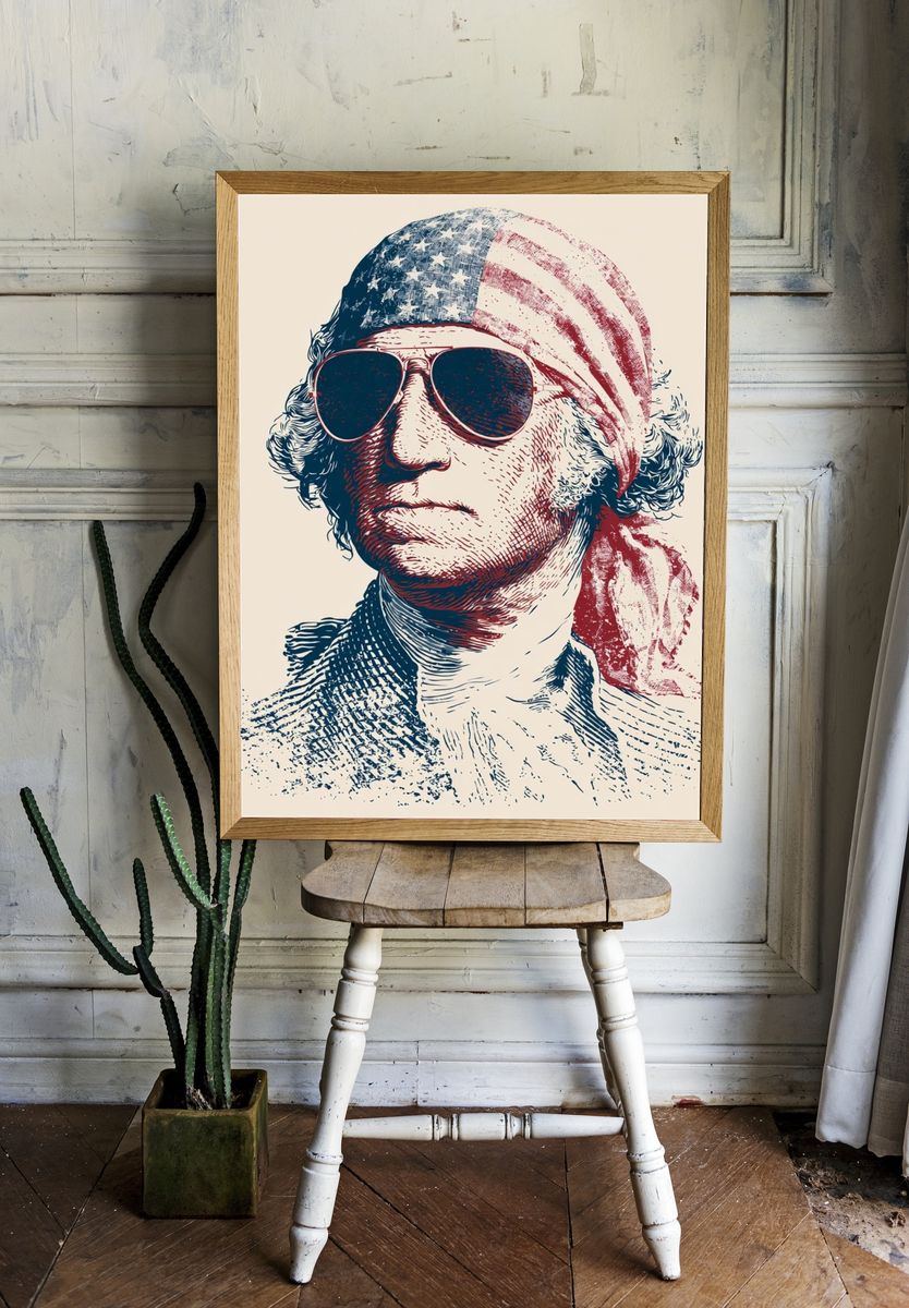 Patriotic Portrait Illustration Poster. room preview