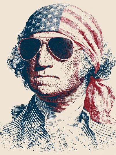 Patriotic Portrait Illustration Poster. poster