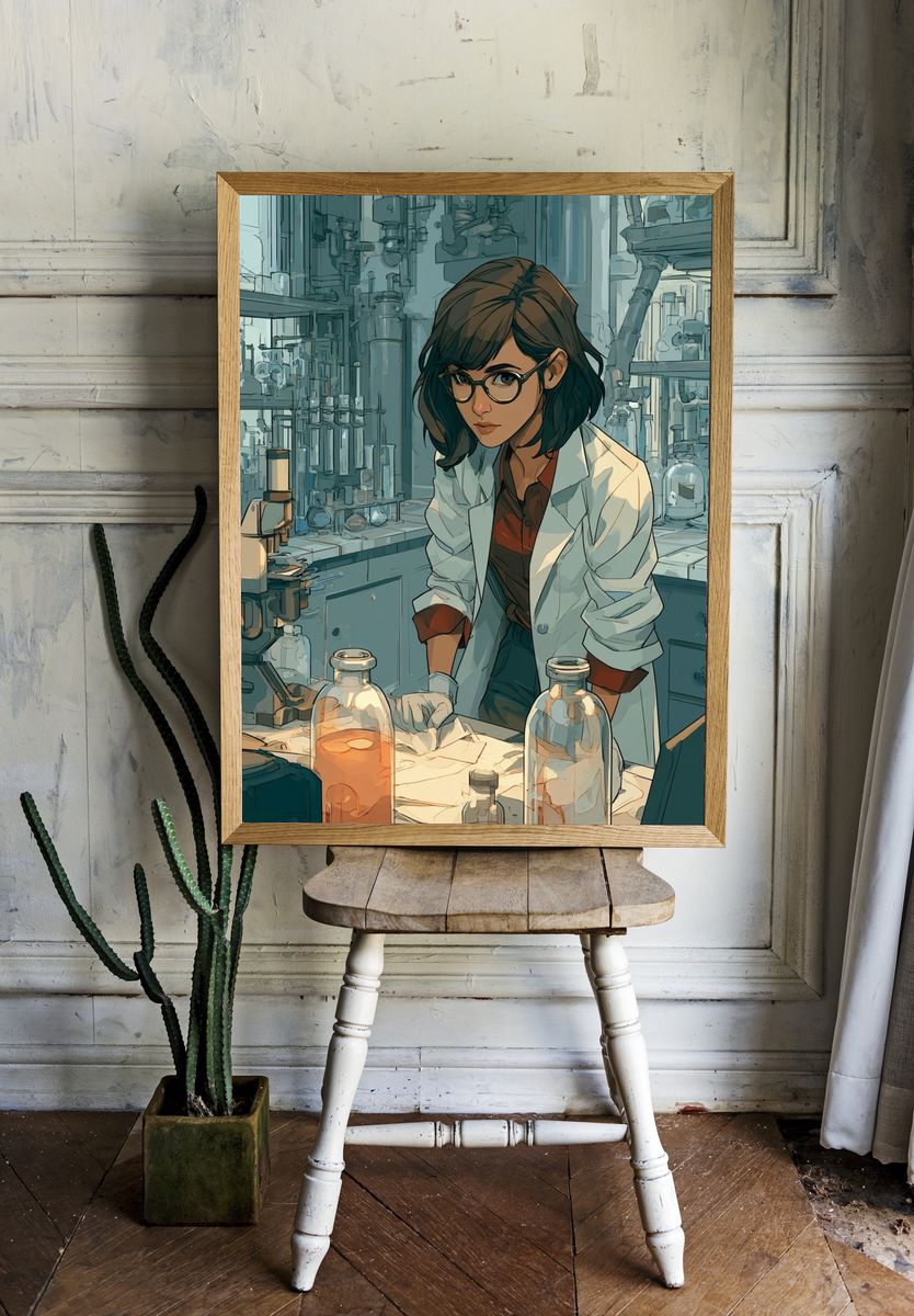 Lab Scientist Illustration Poster. room preview
