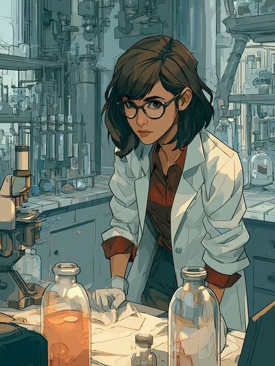 Lab Scientist Illustration Poster. poster print