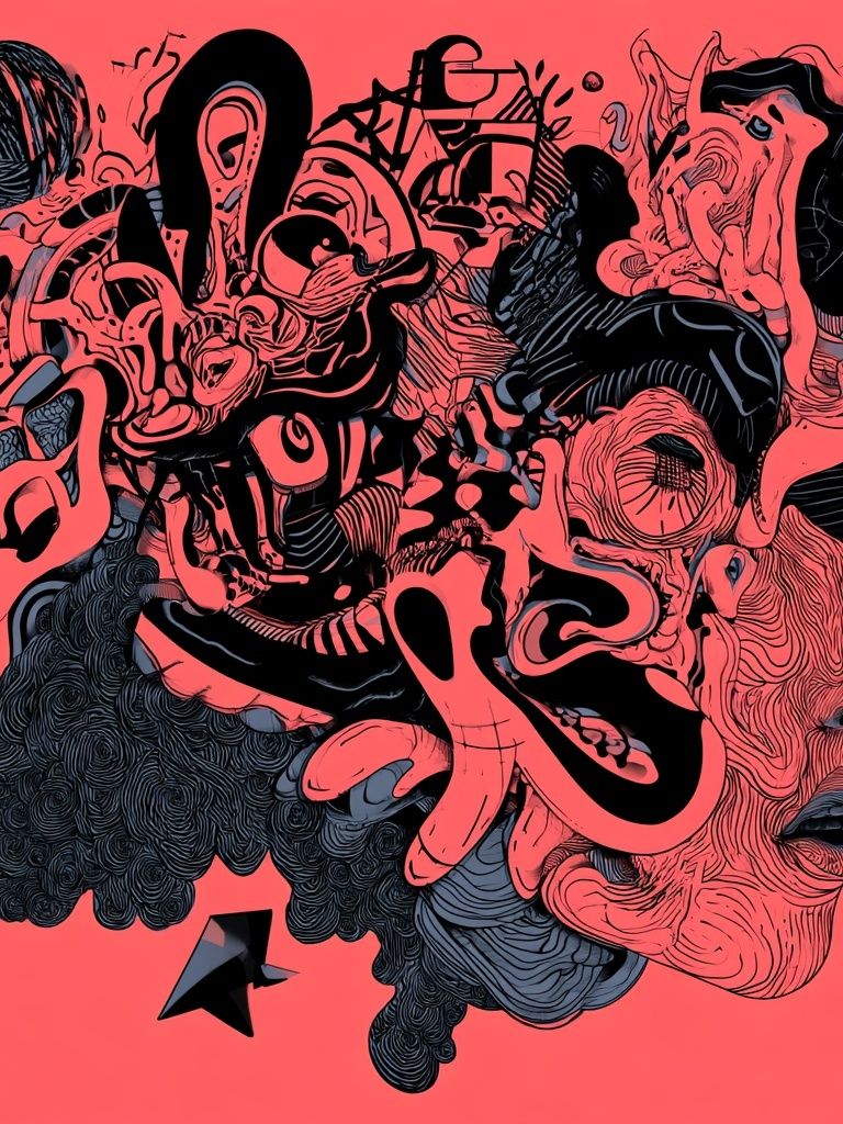 Surreal Face Collage Illustration Poster. poster — illustration art