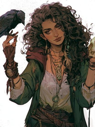 Mystic Raven Portrait Print. poster