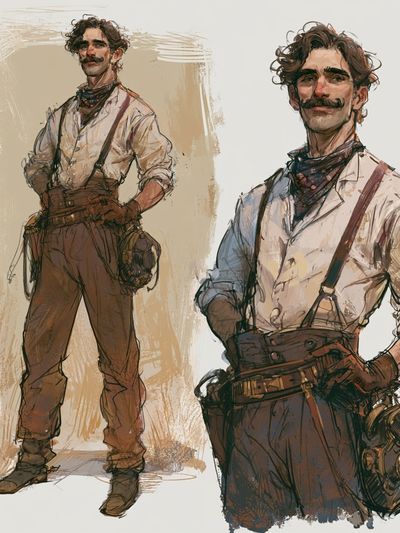 Steampunk Adventurer Illustration Poster. poster