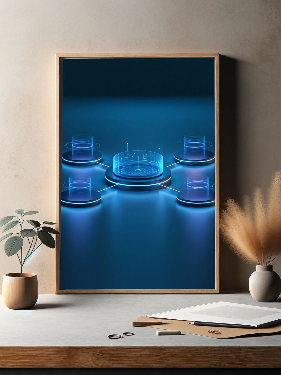 Futuristic Network Hub Print. — room view 2