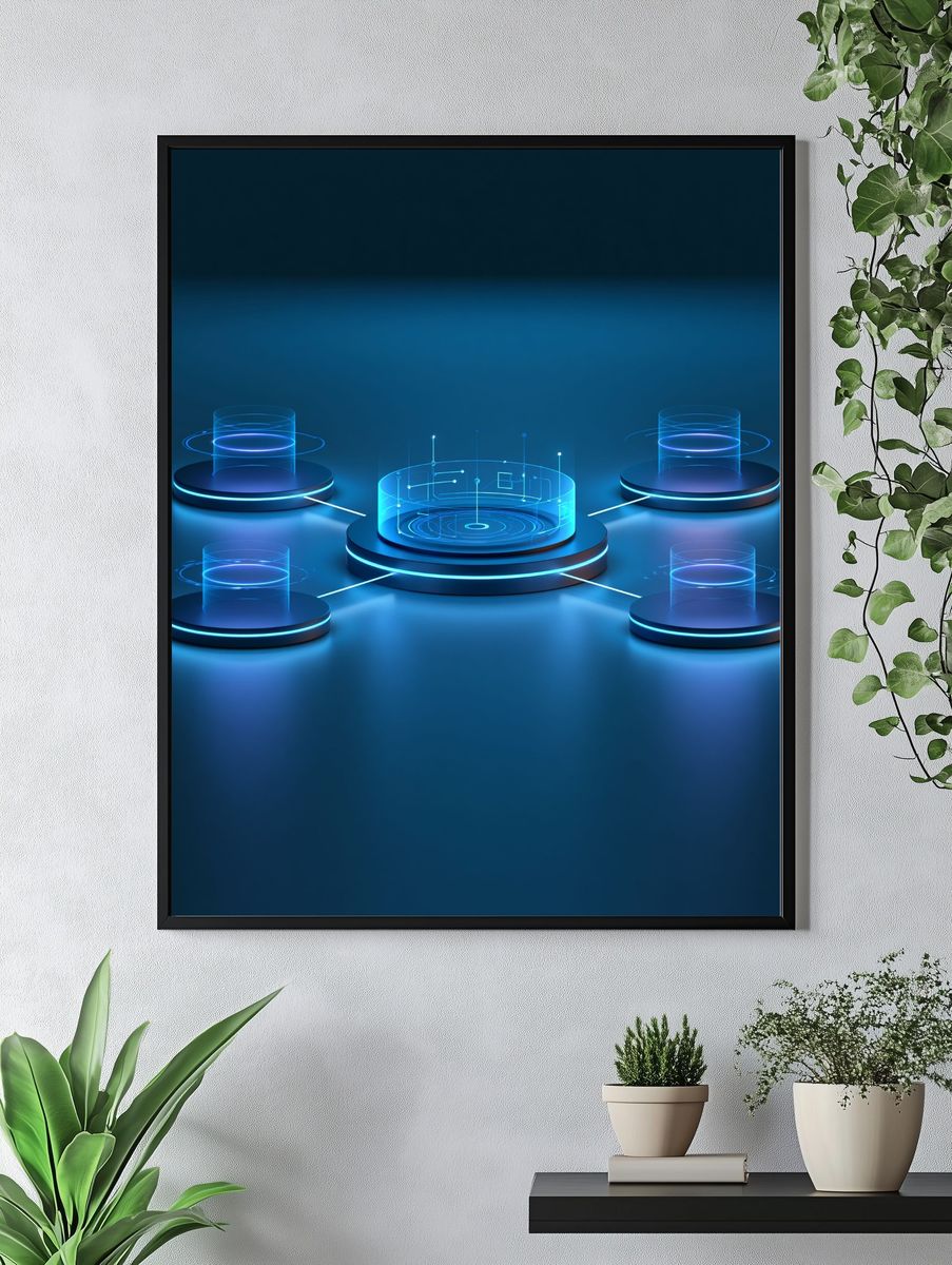 Futuristic Network Hub Print. — room view 4