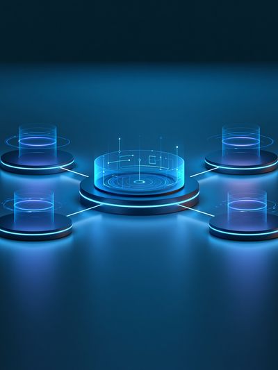 Futuristic Network Hub Print. poster