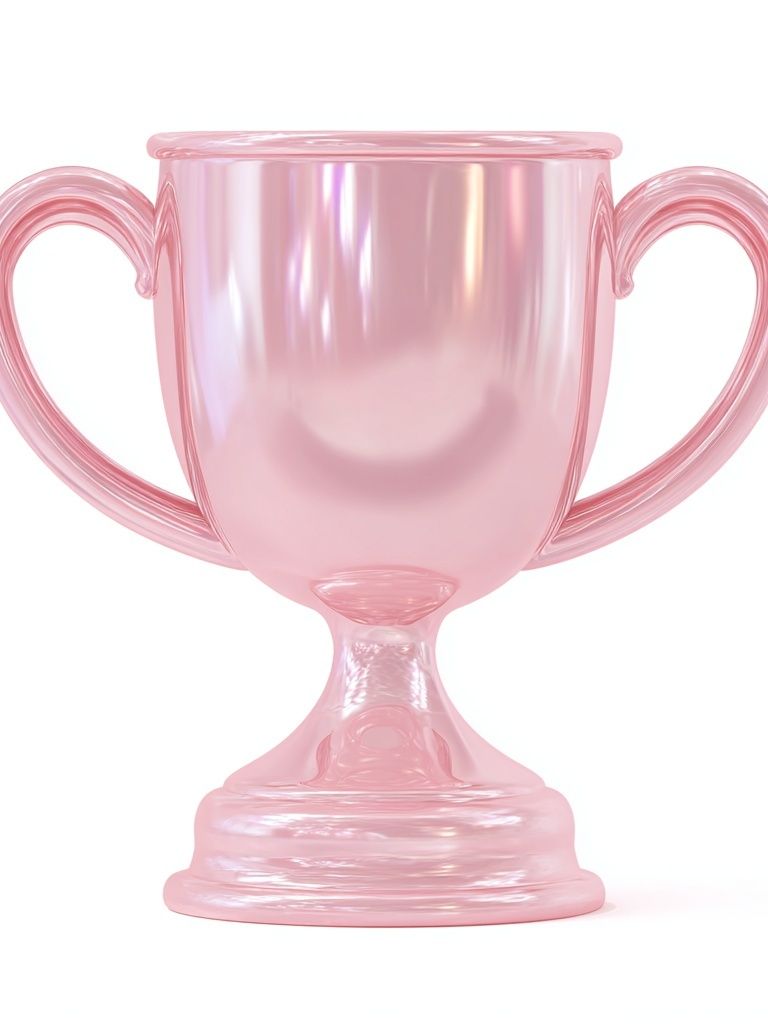 Pink Glass Trophy Illustration Poster. poster — illustration art