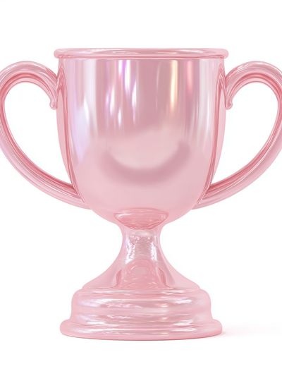 Pink Glass Trophy Illustration Poster.