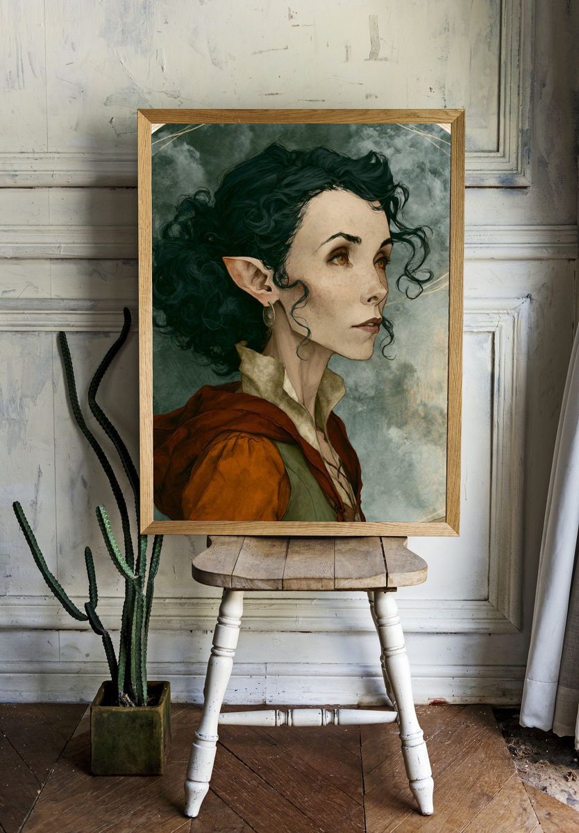Elf Portrait Illustration Poster. room preview