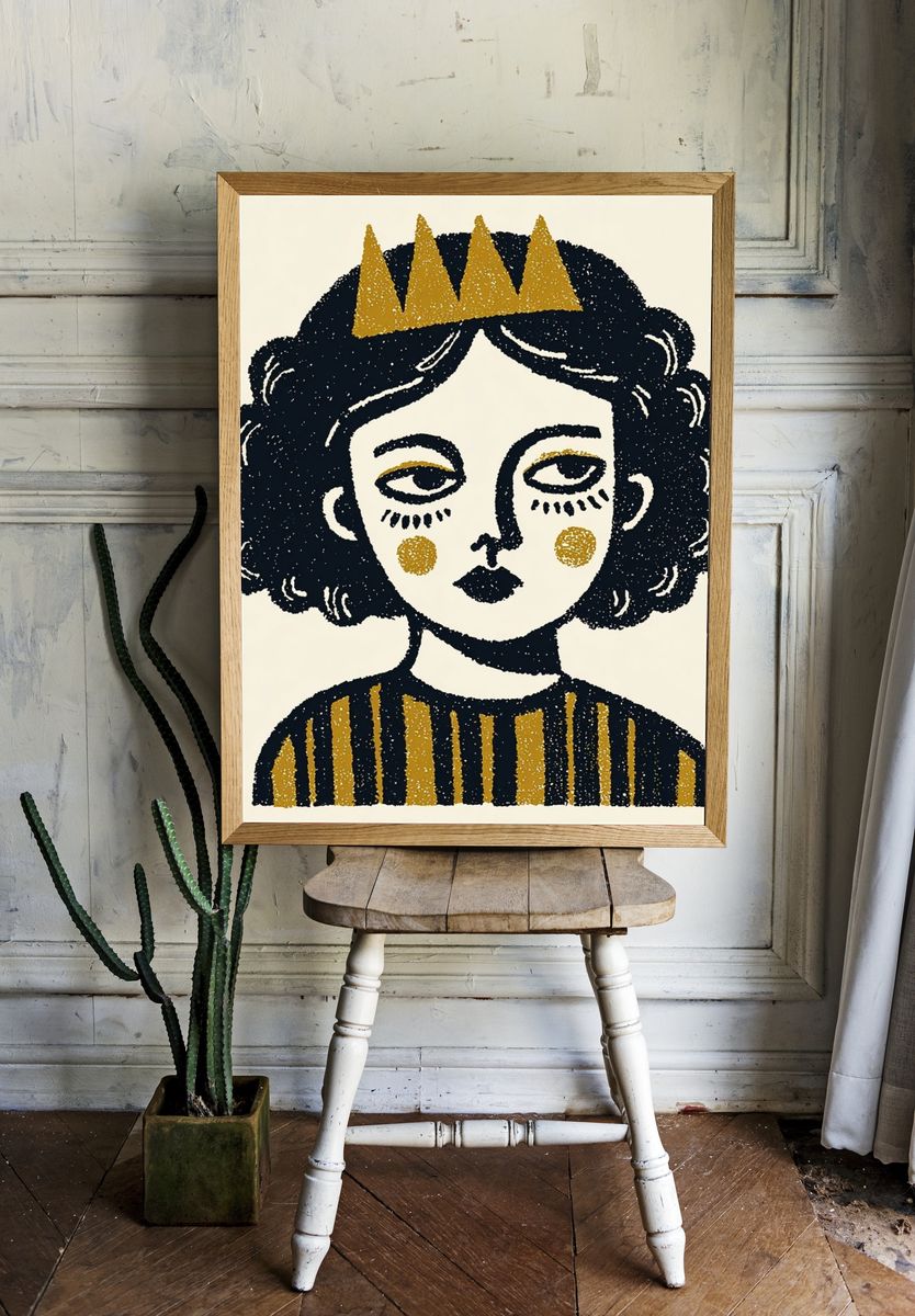 Crowned Girl Illustration Poster room preview