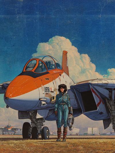 Fighter Jet Pilot Illustration Poster. poster print