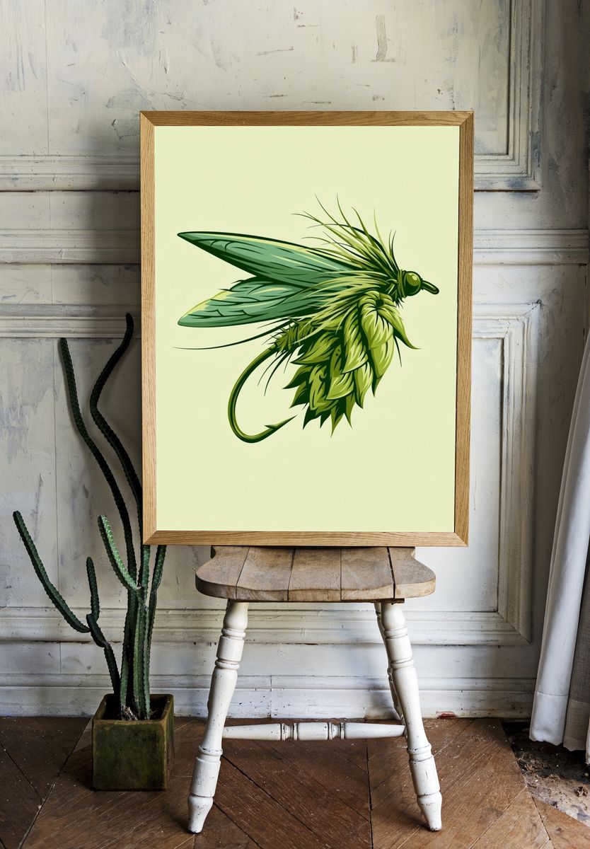 Green Insect Illustration Poster. — room view 1