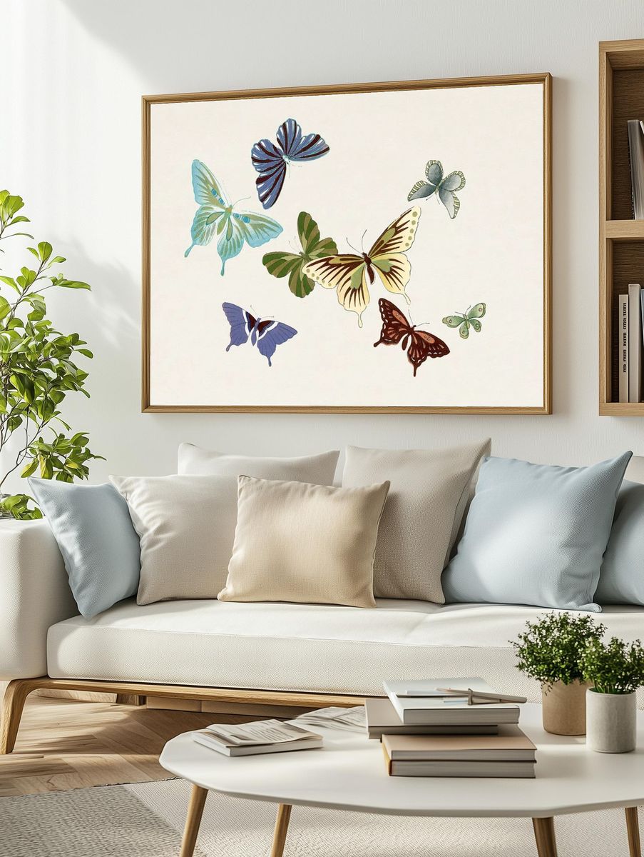 Mosaic Monkey Illustration Poster. — room view 2