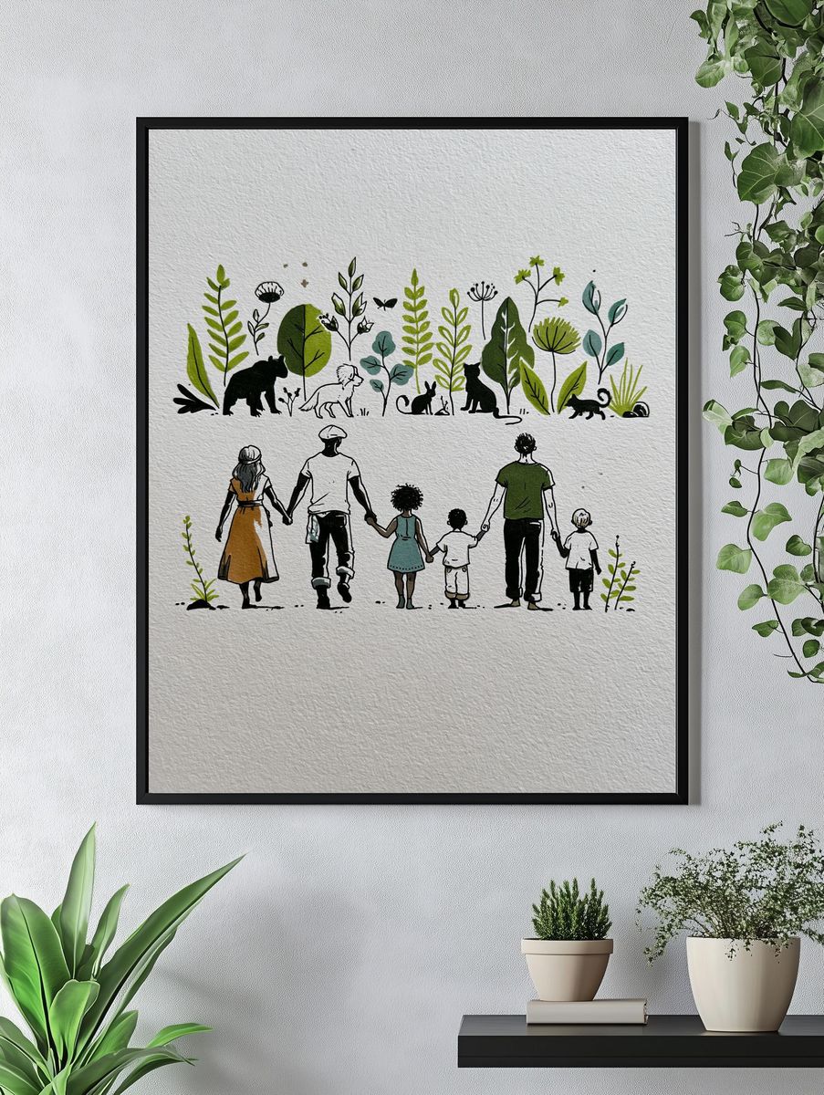Playful Robot Illustration Poster. — room view 4