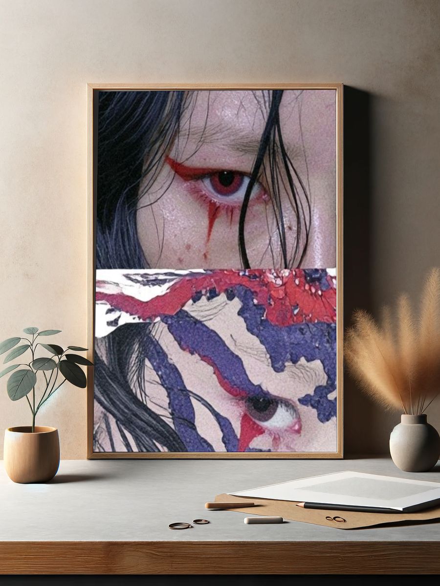 Surreal Red Eye Illustration Poster. — room view 2